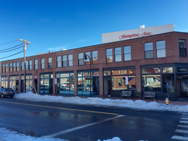 The block. From left to right: The Honey Paw, Eventide, and Hugo's. And if you stay at the Hampton Inn, like we did, you walk less than a block!