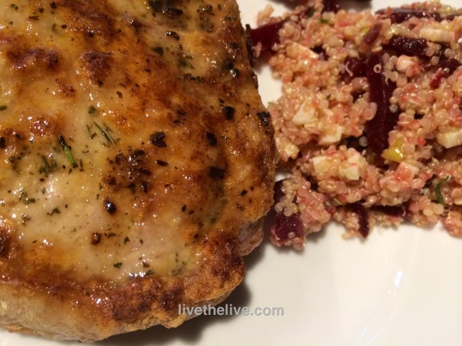 Even the "breaded" pork chop makes this meal gluten-free. See below...