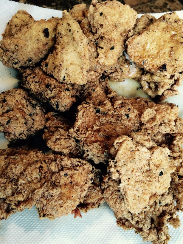 Single-dipped breasts are at the top. The extra crunchy double-dipped are at the bottom. 