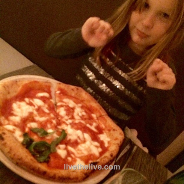 Pizza Montanara at Pizzarte. (My daughter put all the basil on my slice!)