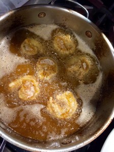 It takes less than a minute to fry the shrimp. Don't overcook!