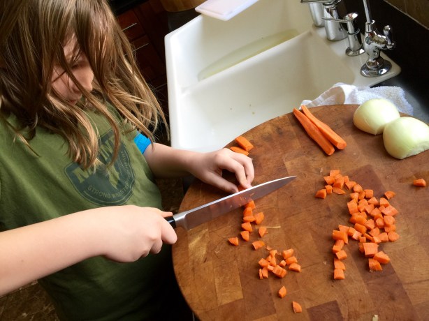 Mastering knife skills.